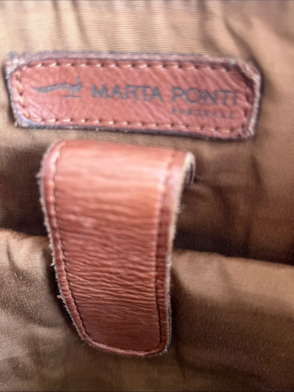 Marta Ponti Classic Brown Genuine Leather Tote Computer Bag Electronic Bag